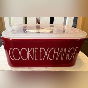 Rae Dunn Red Cookie Exchange Storage Container